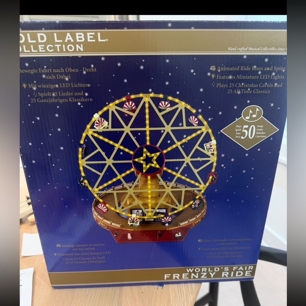 Mr. Christmas  World's Fair Frenzy Ride Ferris Wheel gold label RARE